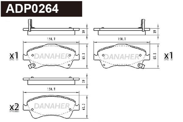 Brake Pad Set, disc brake (ADP0264)