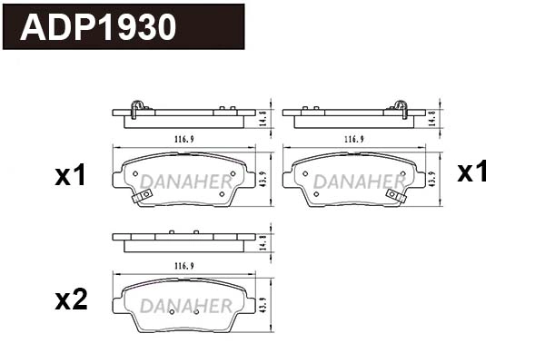 Brake Pad Set, disc brake (ADP1930)