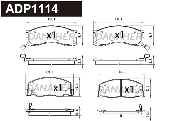 Brake Pad Set, disc brake (ADP1114)