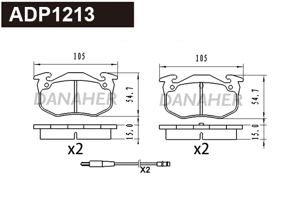 Brake Pad Set, disc brake (ADP1213)