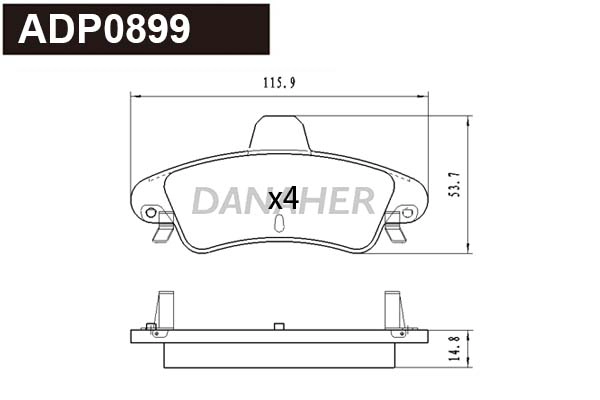 Brake Pad Set, disc brake (ADP0899)