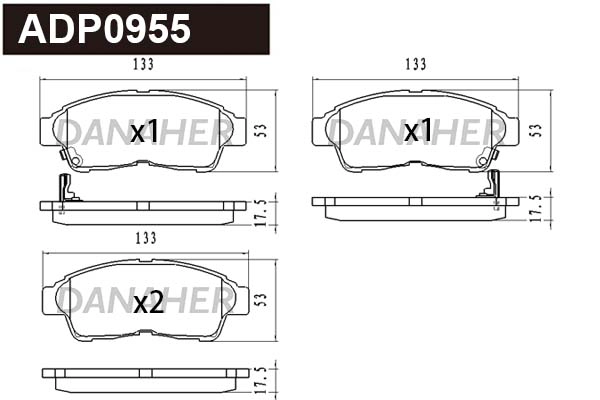 Brake Pad Set, disc brake (ADP0955)