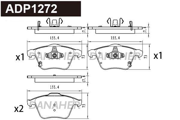 Brake Pad Set, disc brake (ADP1272)
