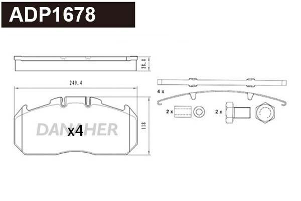 Brake Pad Set, disc brake (ADP1678)