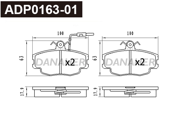 Brake Pad Set, disc brake (ADP0163-01)