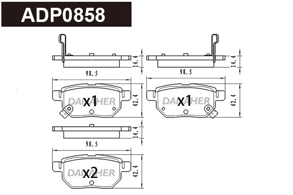 Brake Pad Set, disc brake (ADP0858)