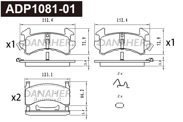Brake Pad Set, disc brake (ADP1081-01)
