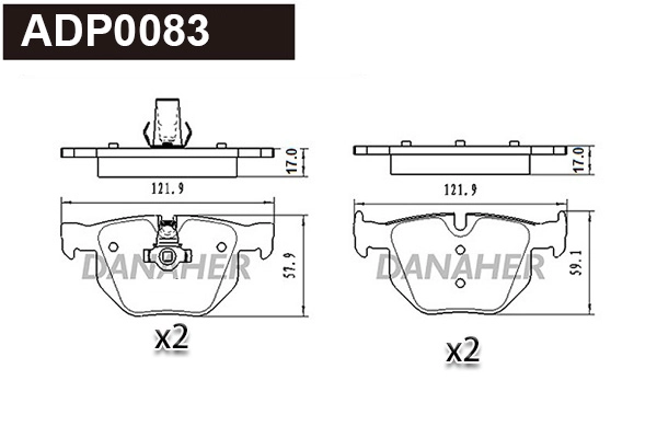 Brake Pad Set, disc brake (ADP0083)