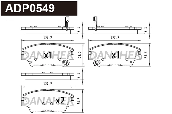 Brake Pad Set, disc brake (ADP0549)