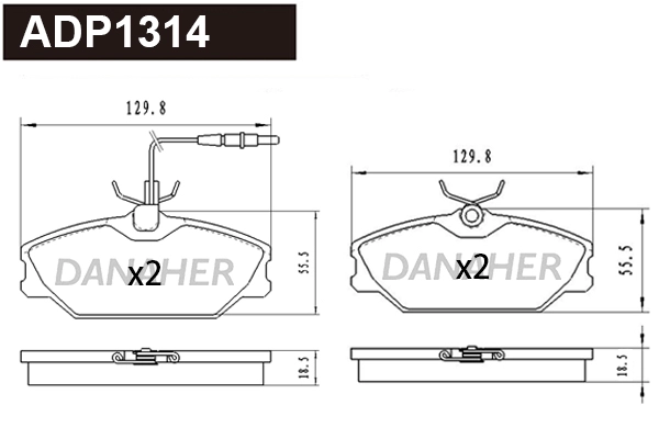 Brake Pad Set, disc brake (ADP1314)