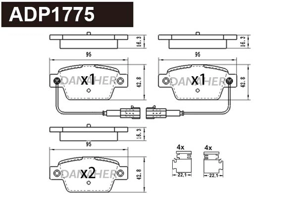 Brake Pad Set, disc brake (ADP1775)