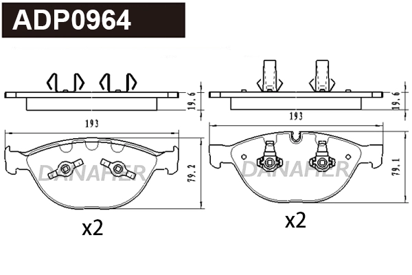 Brake Pad Set, disc brake (ADP0964)