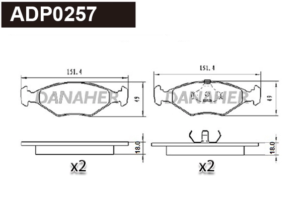 Brake Pad Set, disc brake (ADP0257)