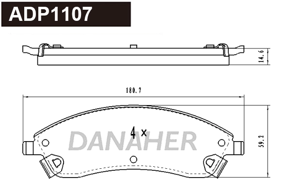 Brake Pad Set, disc brake (ADP1107)