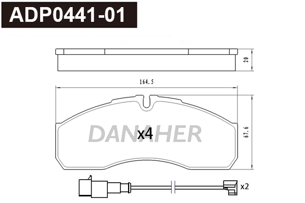 Brake Pad Set, disc brake (ADP0441-01)