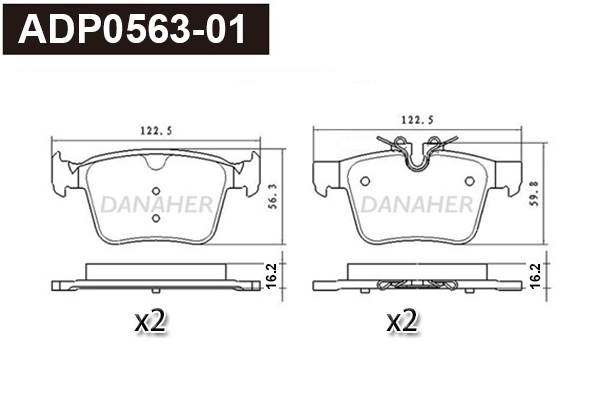 Brake Pad Set, disc brake (ADP0563-01)