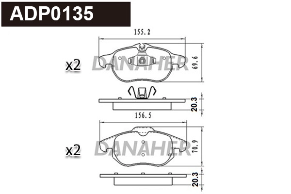 Brake Pad Set, disc brake (ADP0135)