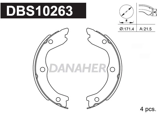 Brake Shoe Set, parking brake (DBS10263)