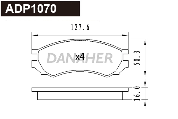 Brake Pad Set, disc brake (ADP1070)