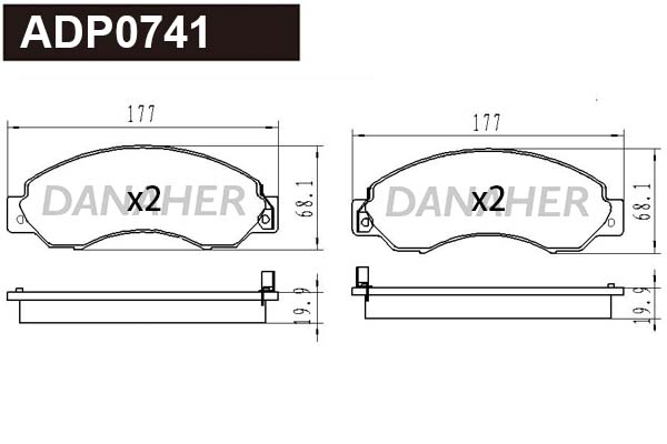 Brake Pad Set, disc brake (ADP0741)