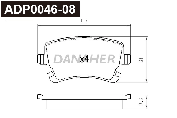 Brake Pad Set, disc brake (ADP0046-08)