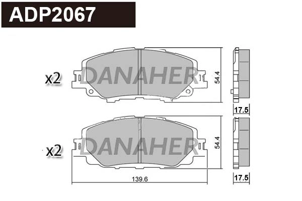 Brake Pad Set, disc brake (ADP2067)