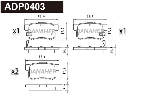 Brake Pad Set, disc brake (ADP0403)
