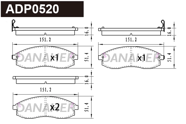 Brake Pad Set, disc brake (ADP0520)