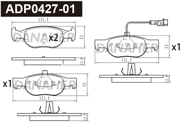 Brake Pad Set, disc brake (ADP0427-01)