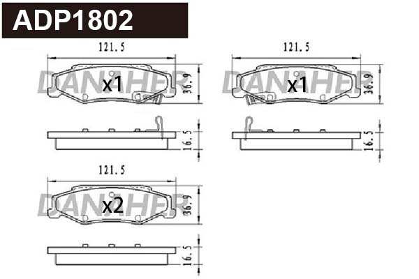 Brake Pad Set, disc brake (ADP1802)