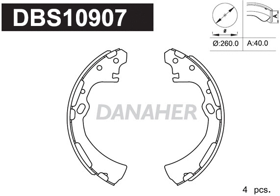 Brake Shoe Set (DBS10907)