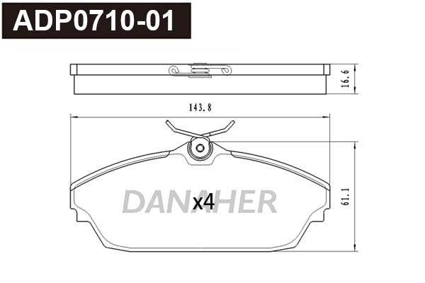 Brake Pad Set, disc brake (ADP0710-01)