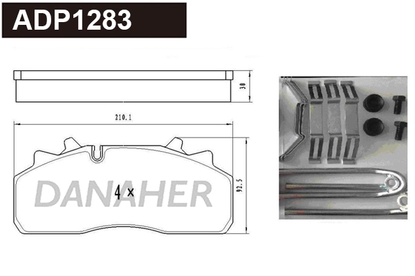 Brake Pad Set, disc brake (ADP1283)