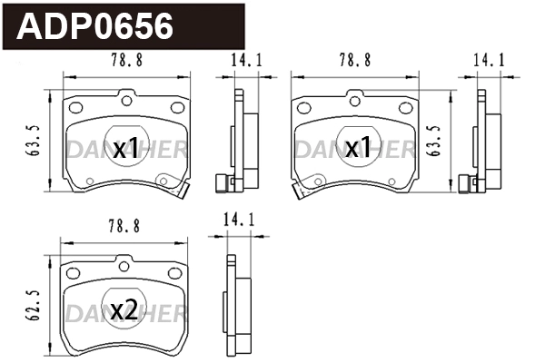 Brake Pad Set, disc brake (ADP0656)