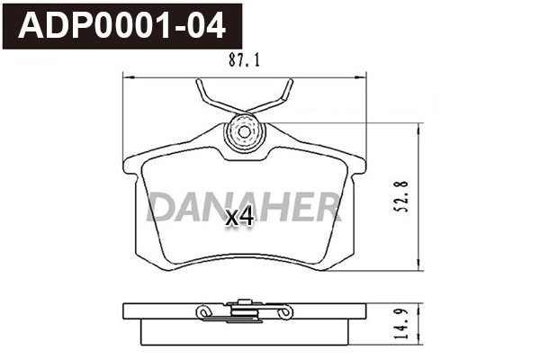 Brake Pad Set, disc brake (ADP0001-04)