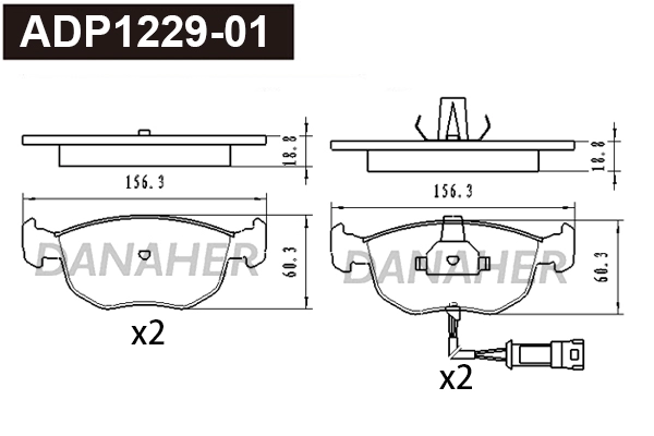 Brake Pad Set, disc brake (ADP1229-01)