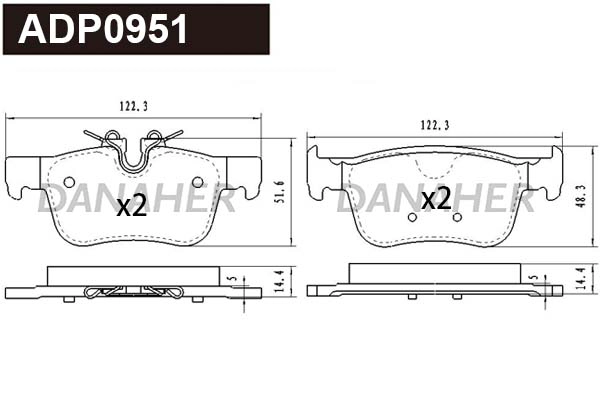 Brake Pad Set, disc brake (ADP0951)