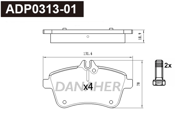 Brake Pad Set, disc brake (ADP0313-01)