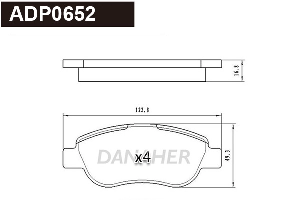 Brake Pad Set, disc brake (ADP0652)