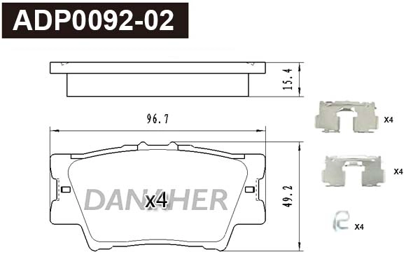 Brake Pad Set, disc brake (ADP0092-02)
