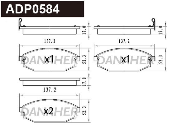 Brake Pad Set, disc brake (ADP0584)