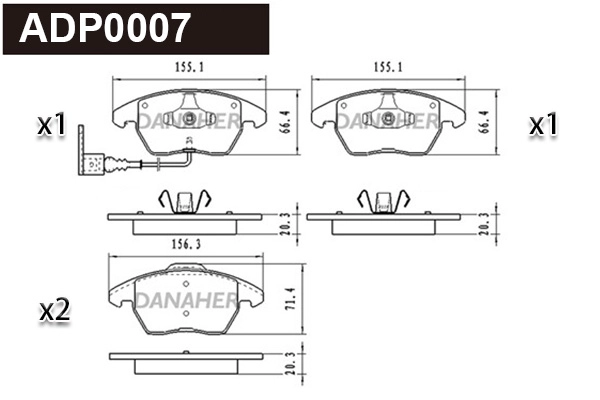 Brake Pad Set, disc brake (ADP0007)