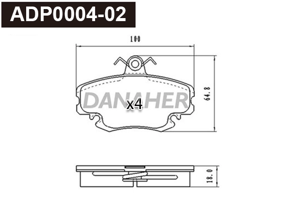 Brake Pad Set, disc brake (ADP0004-02)