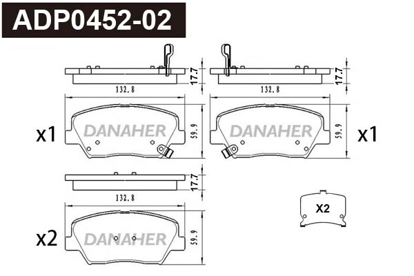 Brake Pad Set, disc brake (ADP0452-02)