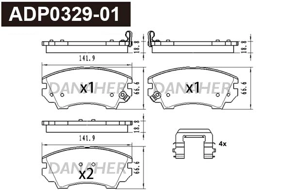 Brake Pad Set, disc brake (ADP0329-01)