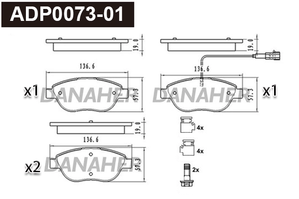 Brake Pad Set, disc brake (ADP0073-01)