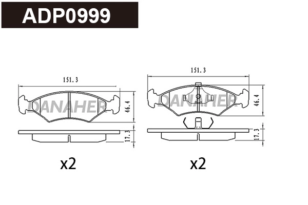 Brake Pad Set, disc brake (ADP0999)