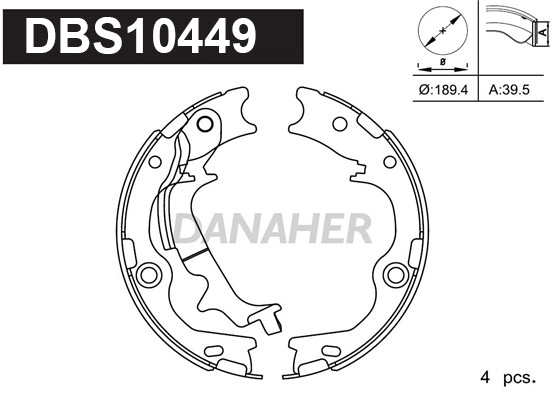 Brake Shoe Set, parking brake (DBS10449)