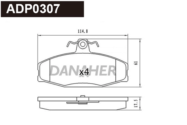 Brake Pad Set, disc brake (ADP0307)