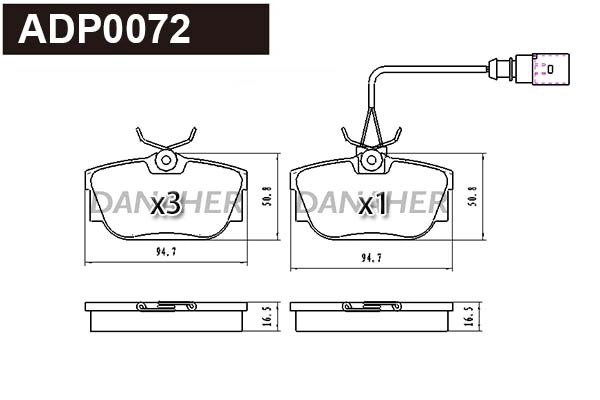 Brake Pad Set, disc brake (ADP0072)